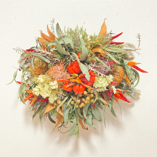 ハロウィン創作スワッグソラナムパンプキン