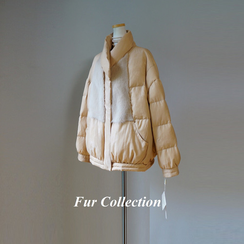 ゆとりのあるシルエット☆ミンクファー付ダウンコート 新品 1点 