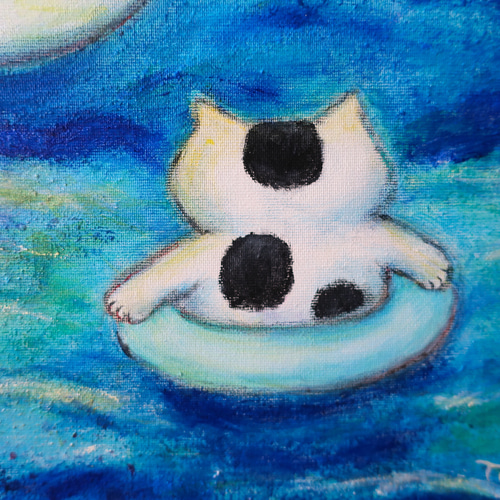 原画#3618 黒猫　流れ星　星空　フィレンツェ　水彩画　ドローイング　イラスト 原画#3618 黒猫 流れ星 星空 フィレンツェ 水彩画 ドローイング