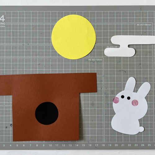 【良好品】 保育製作 お月見うさぎ 製作キット 保育園 型紙 保育製作キット 絵画