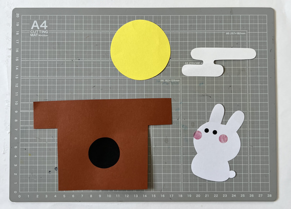 保育製作 お月見うさぎ 製作キット 保育園 型紙 保育製作キット販売