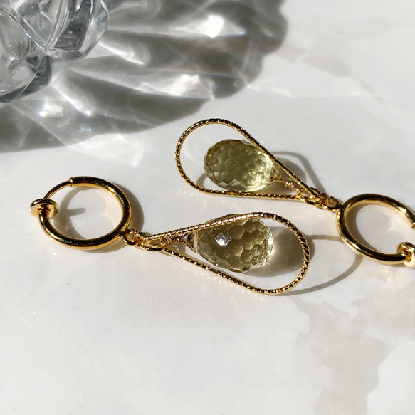 14kgfレモンクォーツのブーケチャーム