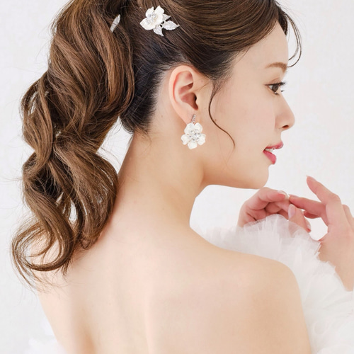 MA241 花 アレンジピン ヘアピン ウェディング ブライダル 花嫁 ヘッド