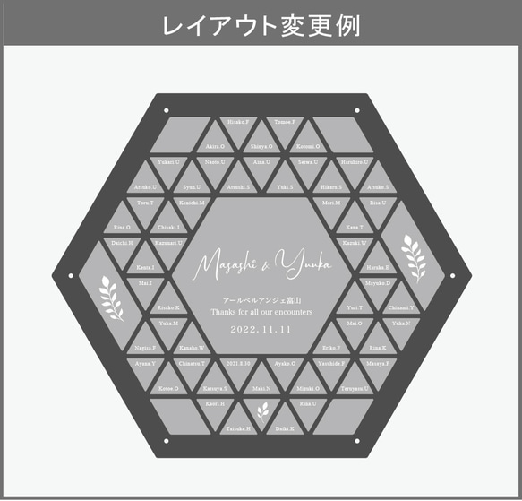 特集掲載！【結婚証明書 ゲスト参加型 六角形 アルコールインクアート調ディーブルー】ウェディング 結婚式 結婚準備 6枚目の画像