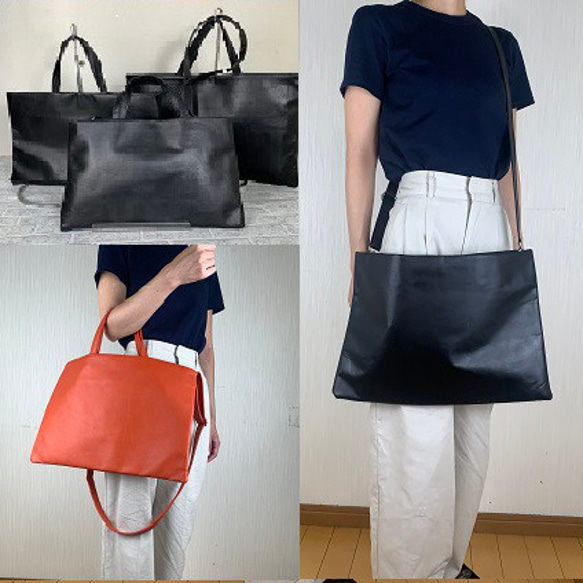 本革（天然皮革）サコッシュバッグ 手提げショルダ－レザ－バックL 