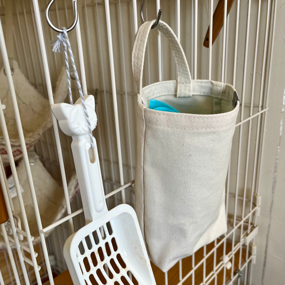 イロドル　まるめてぽいするポリ袋・排水口ネット収納/レジ袋・ビニール袋収納　ロング/ショート　ターコイズブルー 7枚目の画像