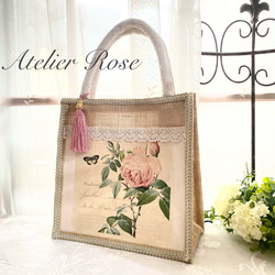 ♡手描きの薔薇 お洒落な洋書型小物入れ BOOK型小物入れ アンティーク