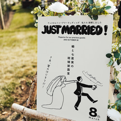 新郎新婦オリジナルイラスト 雑誌POPEYE(ポパイ)風 ウェルカムボード