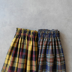 1番人気♪上質起毛シャギーチェックスカート　ネイビーブラウン 9枚目の画像
