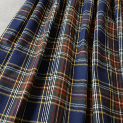 1番人気♪上質起毛シャギーチェックスカート　ネイビーブラウン 5枚目の画像