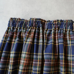 1番人気♪上質起毛シャギーチェックスカート　ネイビーブラウン 4枚目の画像