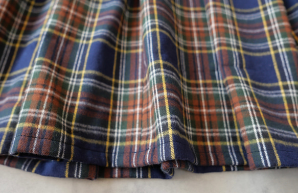 1番人気♪上質起毛シャギーチェックスカート　ネイビーブラウン 6枚目の画像