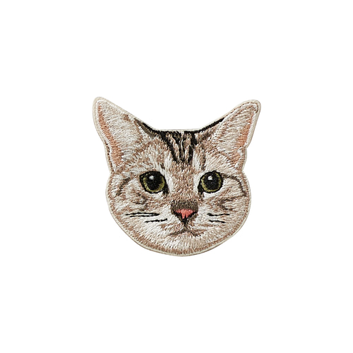 ステッカー ワッペン 刺繍 アメリカンショートヘアー ねこ アメショ