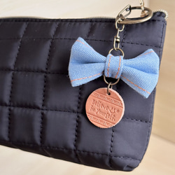 デニムリメイク ハートキーホルダー バックチャーム キーホルダー plum