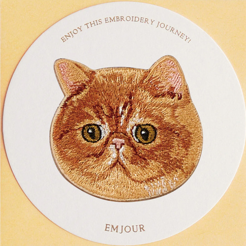 ステッカー ワッペン 刺繍 エキゾチックショートヘアー クリスマス