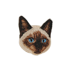 ステッカー ワッペン 刺繍 シャム猫 シャム ねこ クリスマス