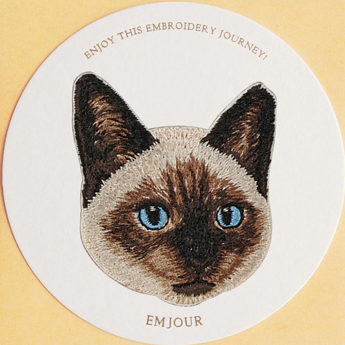 ステッカー ワッペン 刺繍 シャム猫 シャム ねこ クリスマス