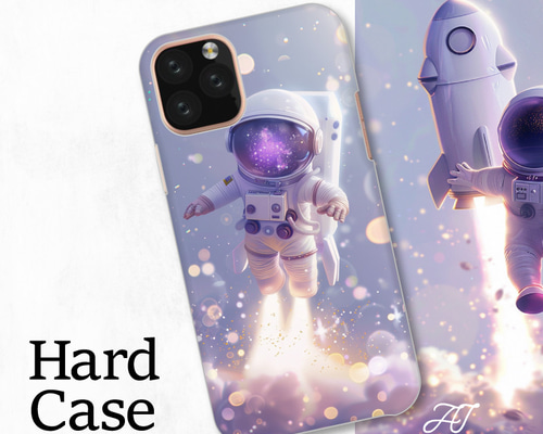 宇宙 宇宙飛行士 人気 可愛い ロケット 全機種対応スマホケース 背面型