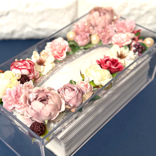 華やかフラワーティッシュボックスケース アクリル その他
