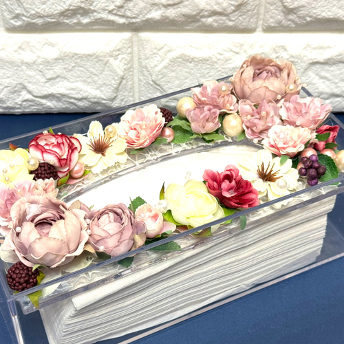 ティッシュinブーケティッシュBOX フラワーアレンジハンドメイド ⑥トロピカル Dear Bouquet プレゼント 花 ギフト ティッシュケース おしゃれ