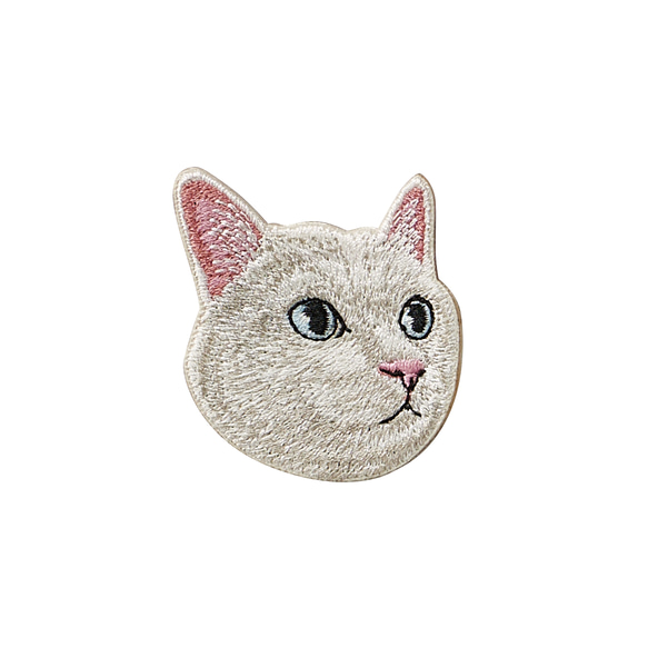 ステッカー ワッペン 刺繍 白猫 ねこ ペットロス cat クリスマス ステッカー ワッペン 刺繍 白猫 ねこ ペットロス cat クリスマス