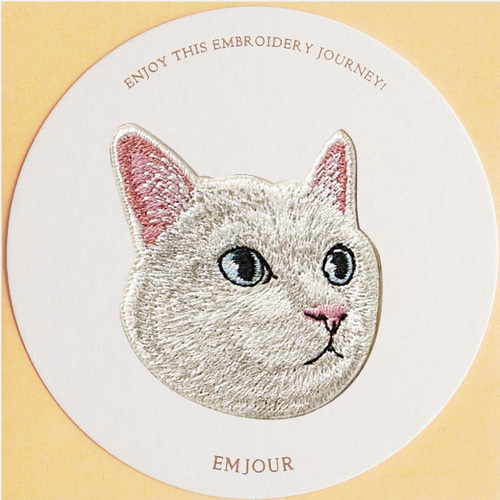 ステッカー ワッペン 刺繍 白猫 ねこ ペットロス cat クリスマス ステッカー ワッペン 刺繍 白猫 ねこ ペットロス cat クリスマス
