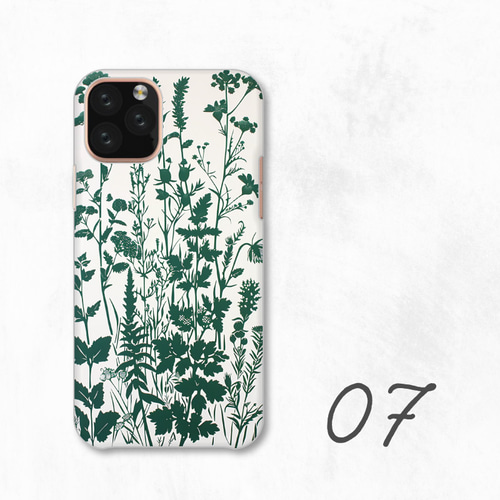 花柄 緑 ボタニカル 植物 自然 全機種対応スマホケース 背面型 ハード