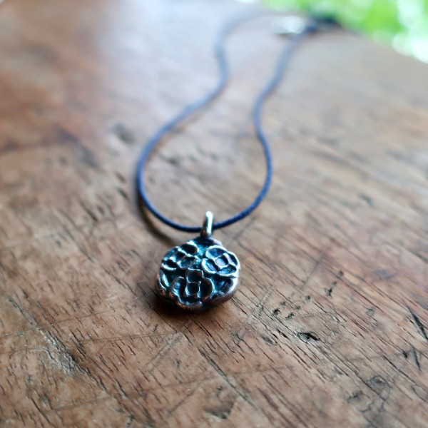 紫陽花　純銀　シルバープチネックレス　一点もの 6,160円