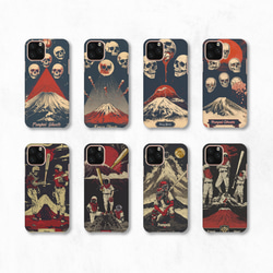 富士山精靈奇幻骷髏恐怖智慧型手機保護殼相容於所有型號後背式硬殼 NLFT-HARD-a591 第2張的照片