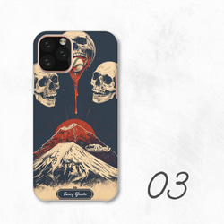 富士山精靈奇幻骷髏恐怖智慧型手機保護殼相容於所有型號後背式硬殼 NLFT-HARD-a591 第5張的照片