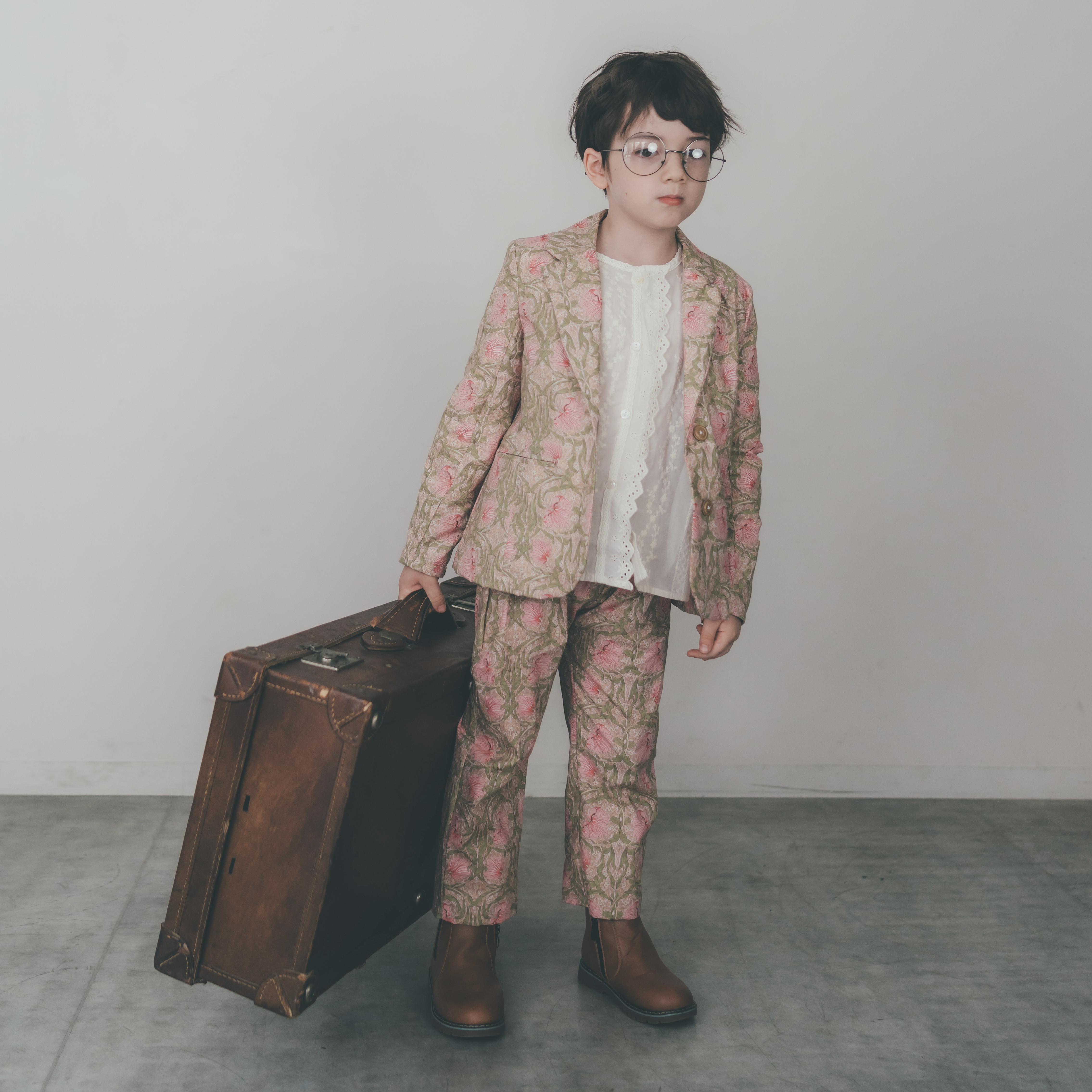 【2026年3月まで】Kids セットアップ　“My antique“ ウィリアムモリス/ピンパーネル/お揃い/