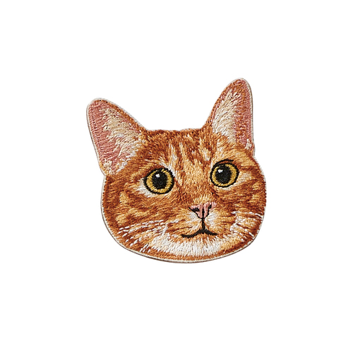 キーホルダー 猫 刺繍 ネコ 茶トラ トラ猫 チャーム ペット お