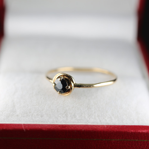 英国 ビンテージ レディース ゴールド 指輪 サファイア 純金率375 J163