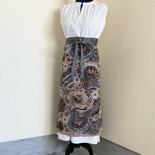 648 バティック エプロン ジャワ更紗 腰巻き カフェ エスニック batik  