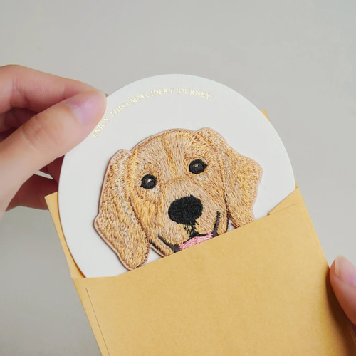 ステッカー ワッペン 刺繍 ゴールデンレトリバー ペットロス