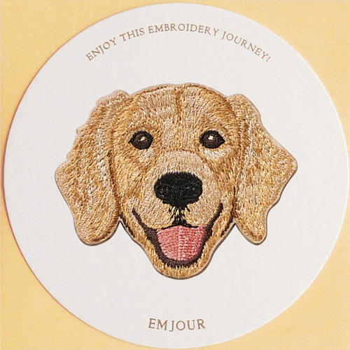 ステッカー ワッペン 刺繍 ゴールデンレトリバー ペットロス