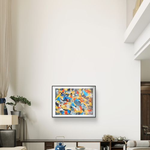 【専用】ランダムウォーク/ 抽象画 額縁セット 63×46㎝ モダンアート ランダムウォーク / 抽象画 63×46㎝ A2 額セット インテリア