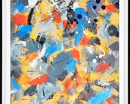 ランダムウォーク / 抽象画 59×42㎝ A2 額セット おしゃれ