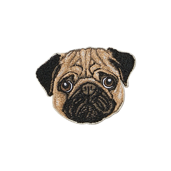 ステッカー ワッペン 刺繍 パグ 犬 dog ペット ペットロス クリスマス