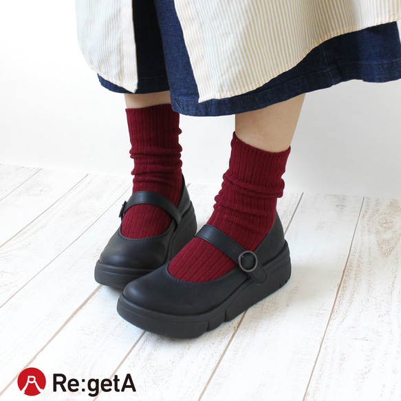厚底ストラップパンプス 軽量 EVA素材 レディース Re:getA