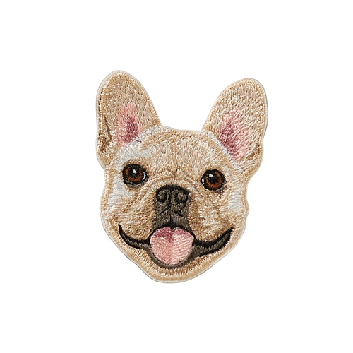 ステッカー ワッペン 刺繍 フレンチブルドッグ 犬 ペットロス