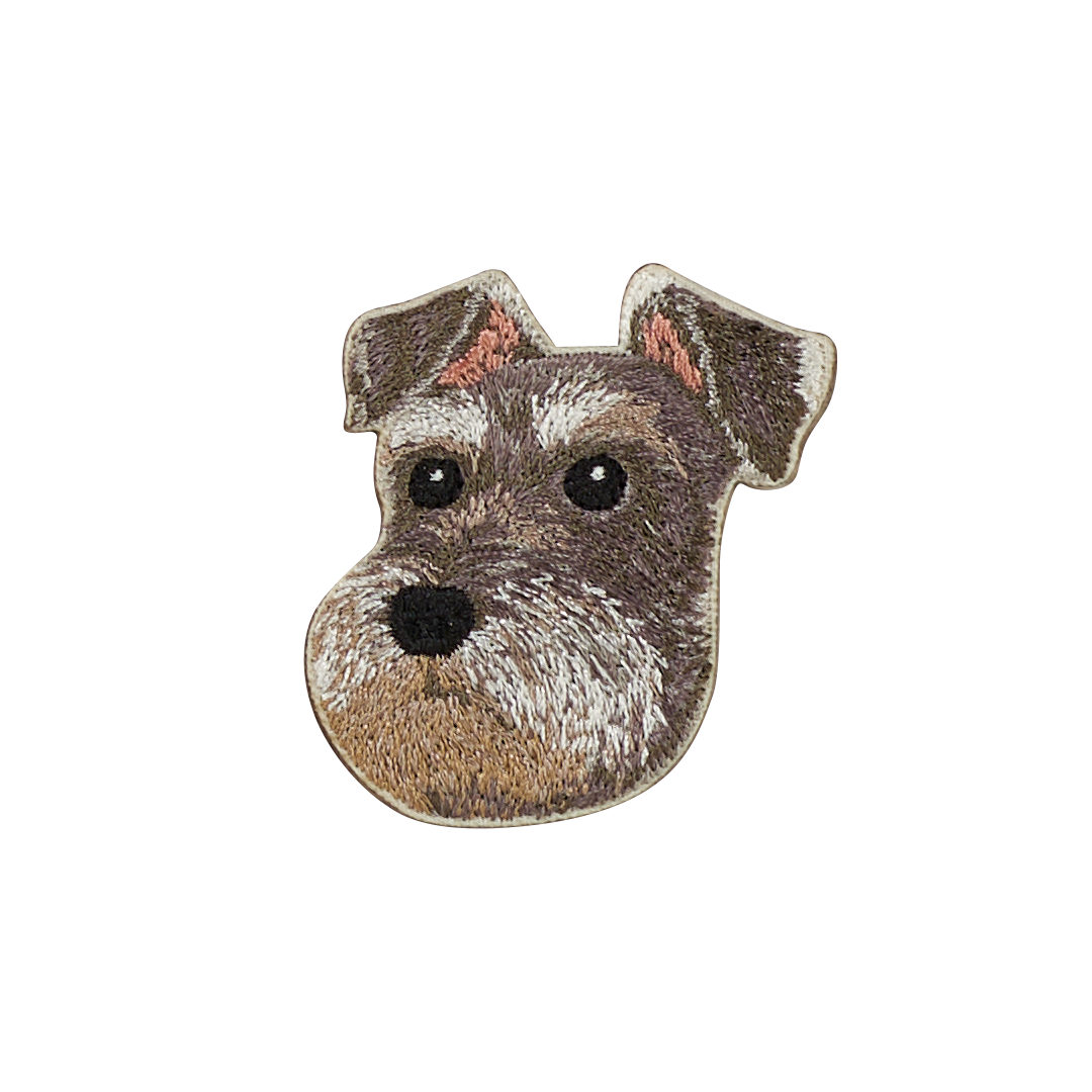 ステッカー ワッペン 刺繍 シュナウザー dog ペットロス