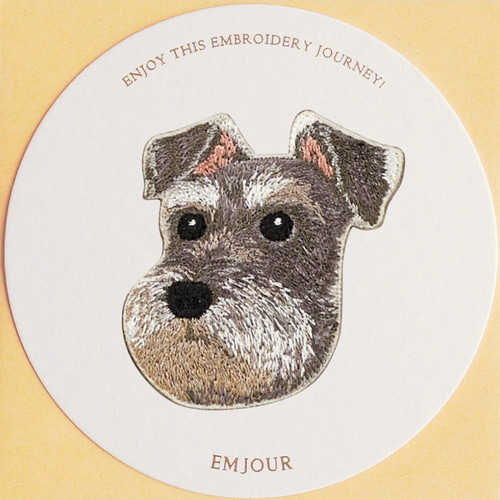 ステッカー ワッペン 刺繍 シュナウザー dog ペットロス クリスマス