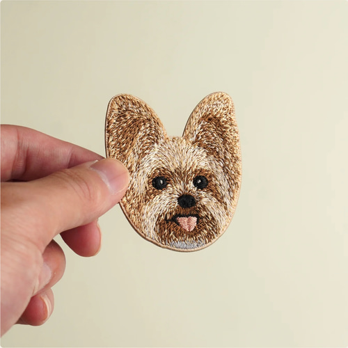 ステッカー ワッペン 刺繍 ヨークシャテリア dog ペットロス