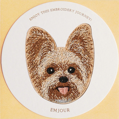 ステッカー ワッペン 刺繍 ヨークシャテリア dog ペットロス