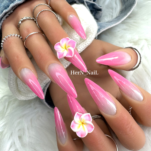 ネイルチップ プルメリア ギャルネイル 派手ネイル ネイルチップ