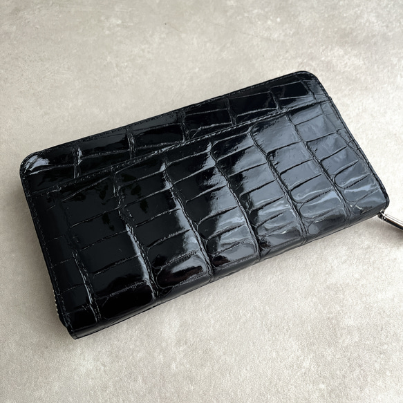 最高級ヘンローン/クロコダイル/シャイニング/繋ぎ目/ブラック/ボンベ加工 最高級ヘンローン/クロコダイル/シャイニング/繋ぎ目/ブラック