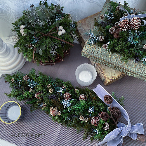 クリスマスガーランド++ プリザーブドフラワー +DESIGN petit 通販