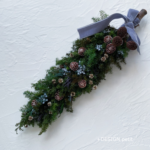 クリスマスガーランド　プリザーブドフラワー　クリスマスリース クリスマスリース・レギュラーサイズ - クリスマス コットン