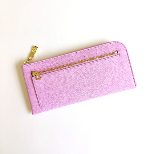 軽くて薄い！L字ファスナー長財布（マカロンピンク）14枚カード
